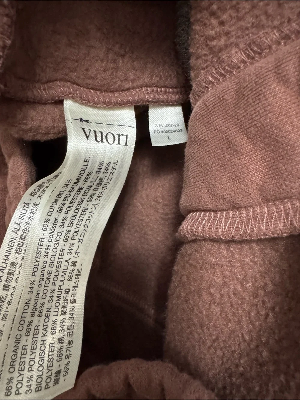 Vuori Men's Joggers in Dusty Mauve with Contrast Drawstring